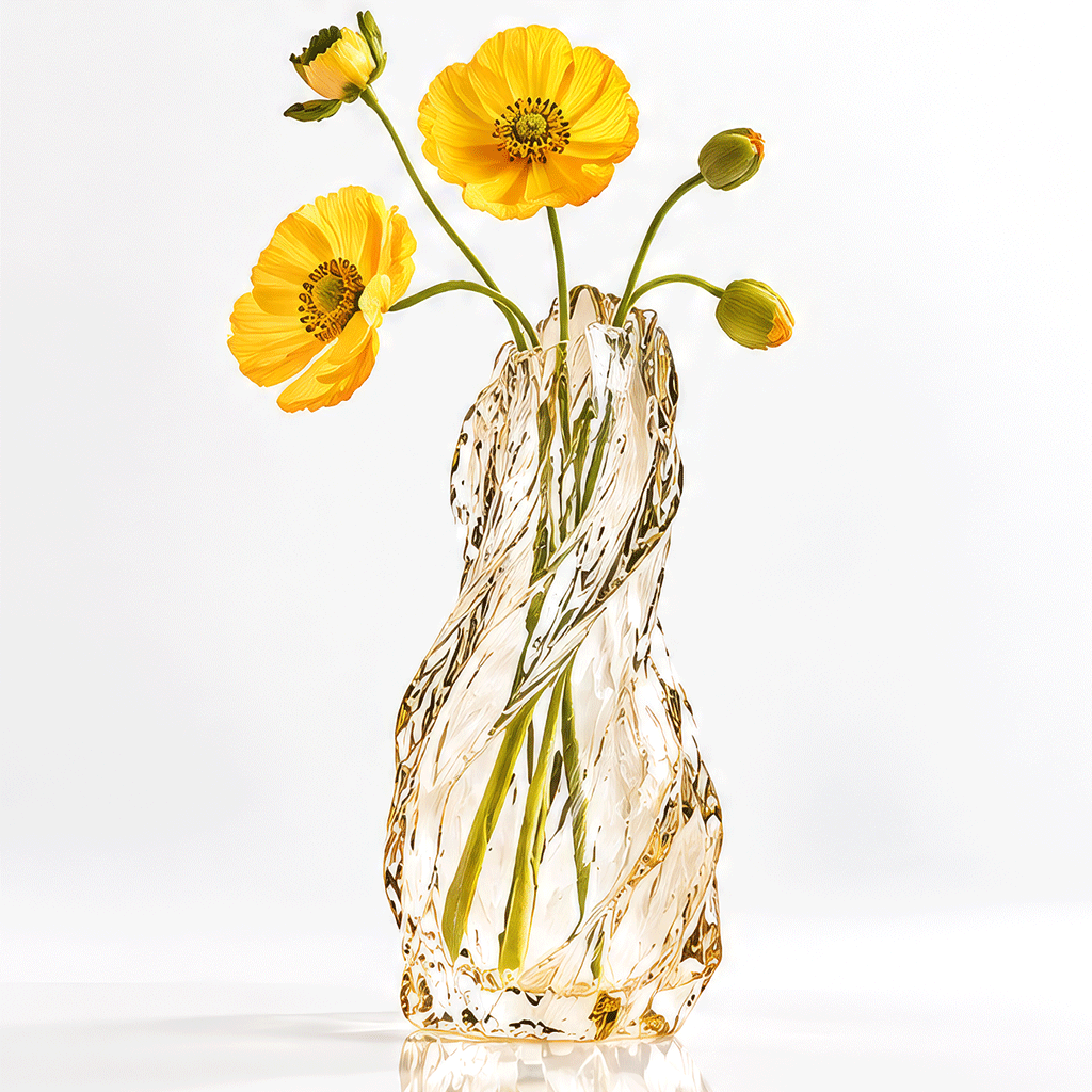 VELOQIAO® Amber Twist Crystal Vase