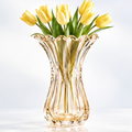 VELOQIAO Amber Crystal Trumpet Vase