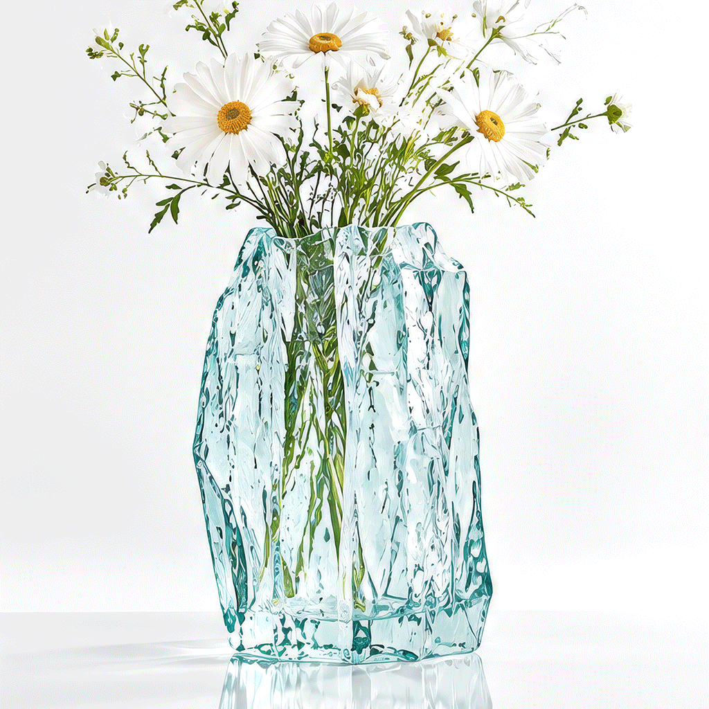 VELOQIAO® Aqua Glacier Crystal Vase