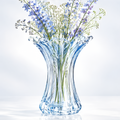 VELOQIAO® Azure Fluted Crystal Vase