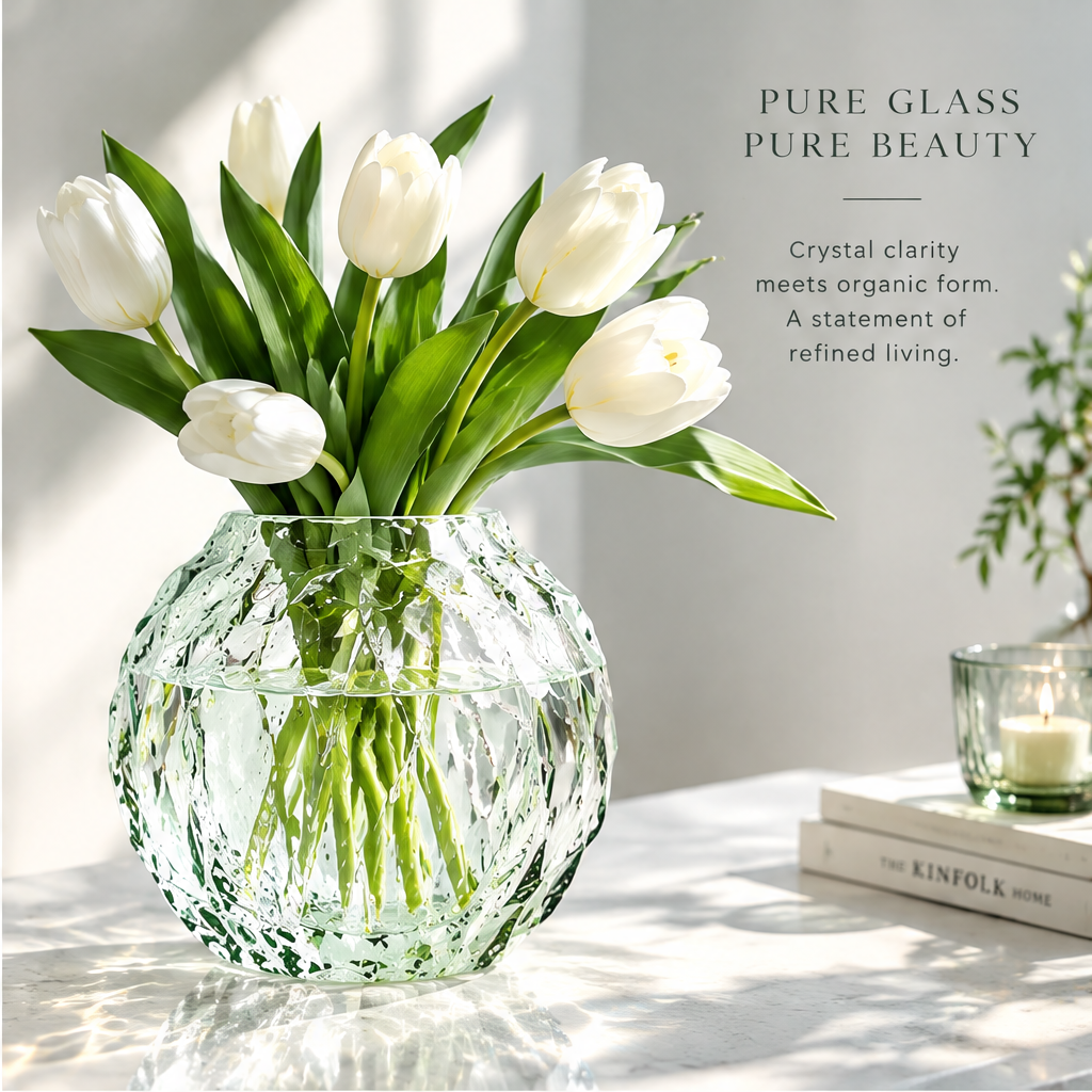 VELOQIAO® Ice Orb Crystal Vase