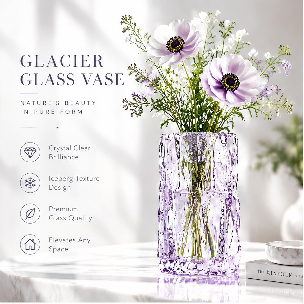 VELOQIAO® Lavender Ice Crystal Vase