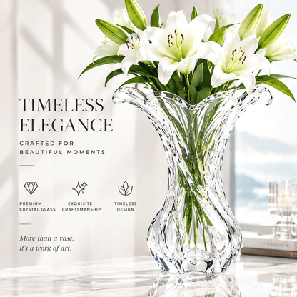 VELOQIAO® Crystal Trumpet Vase