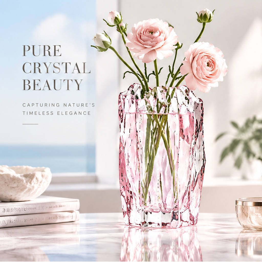 VELOQIAO® Rose Ice Crystal Vase