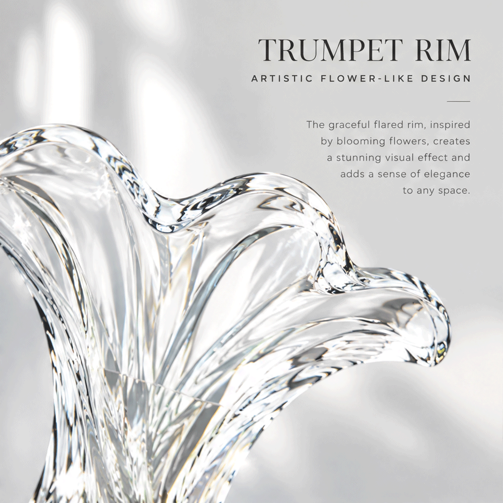 VELOQIAO® Crystal Trumpet Vase