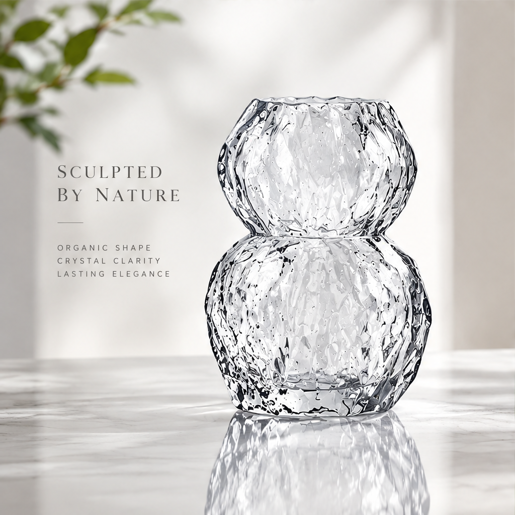 VELOQIAO® Ice Gourd Crystal Vase