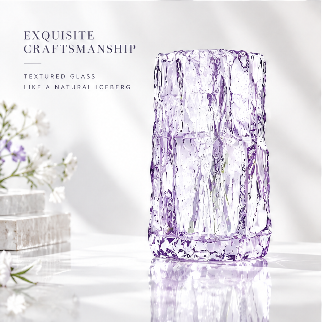 VELOQIAO® Lavender Ice Crystal Vase