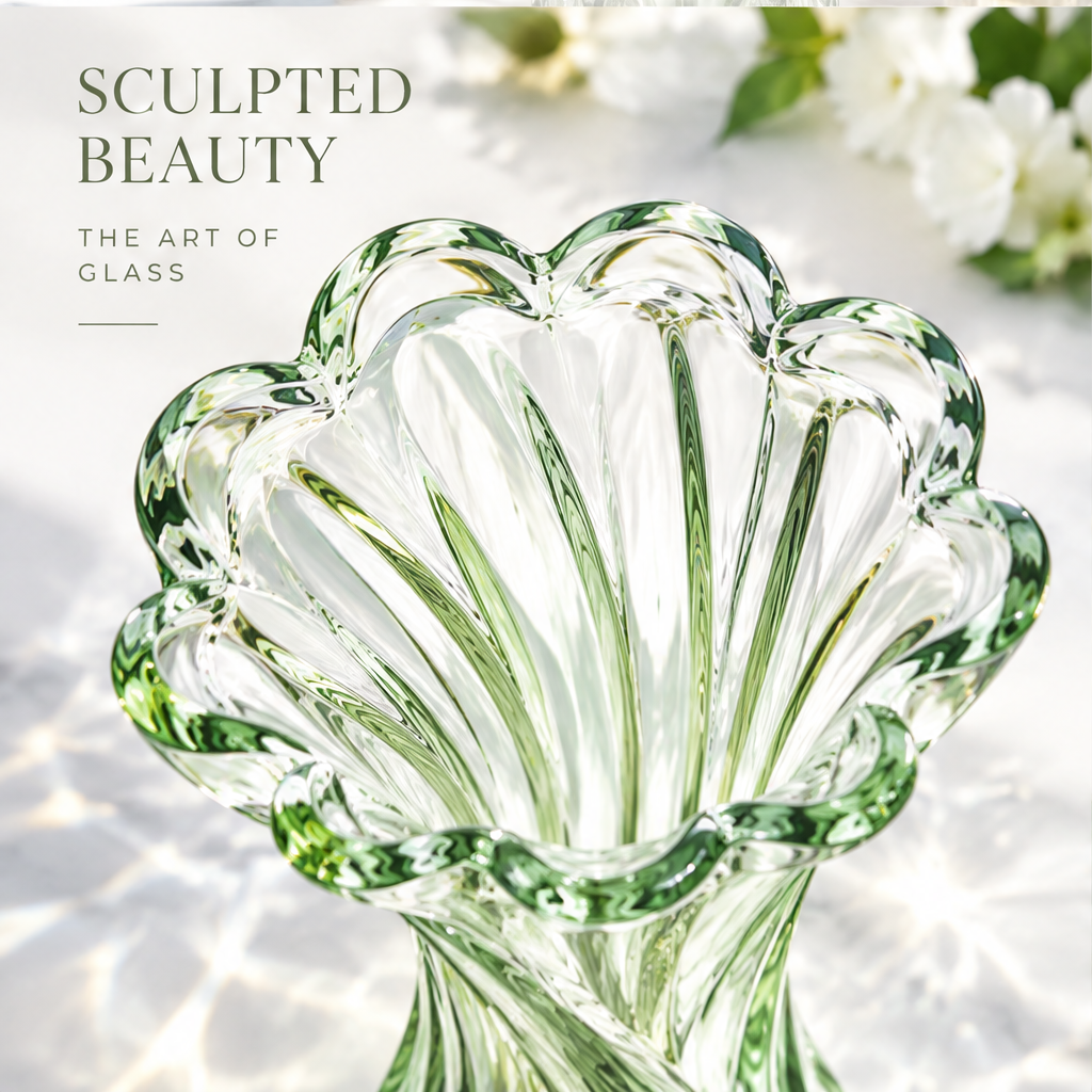 VELOQIAO Sage Twist Trumpet Flare Vase - timeless elegance lifestyle