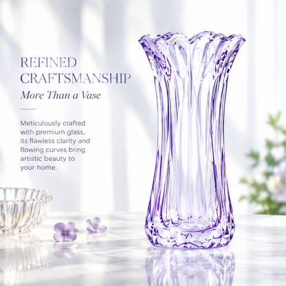 VELOQIAO® Lilac Trumpet Crystal Vase
