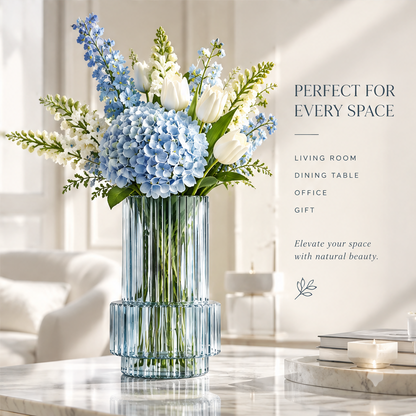 VELOQIAO Steel Blue Column Pedestal Vase - perfect for every space