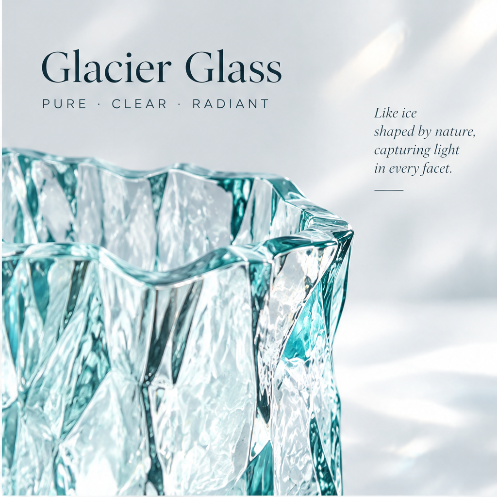 VELOQIAO® Aqua Glacier Crystal Vase