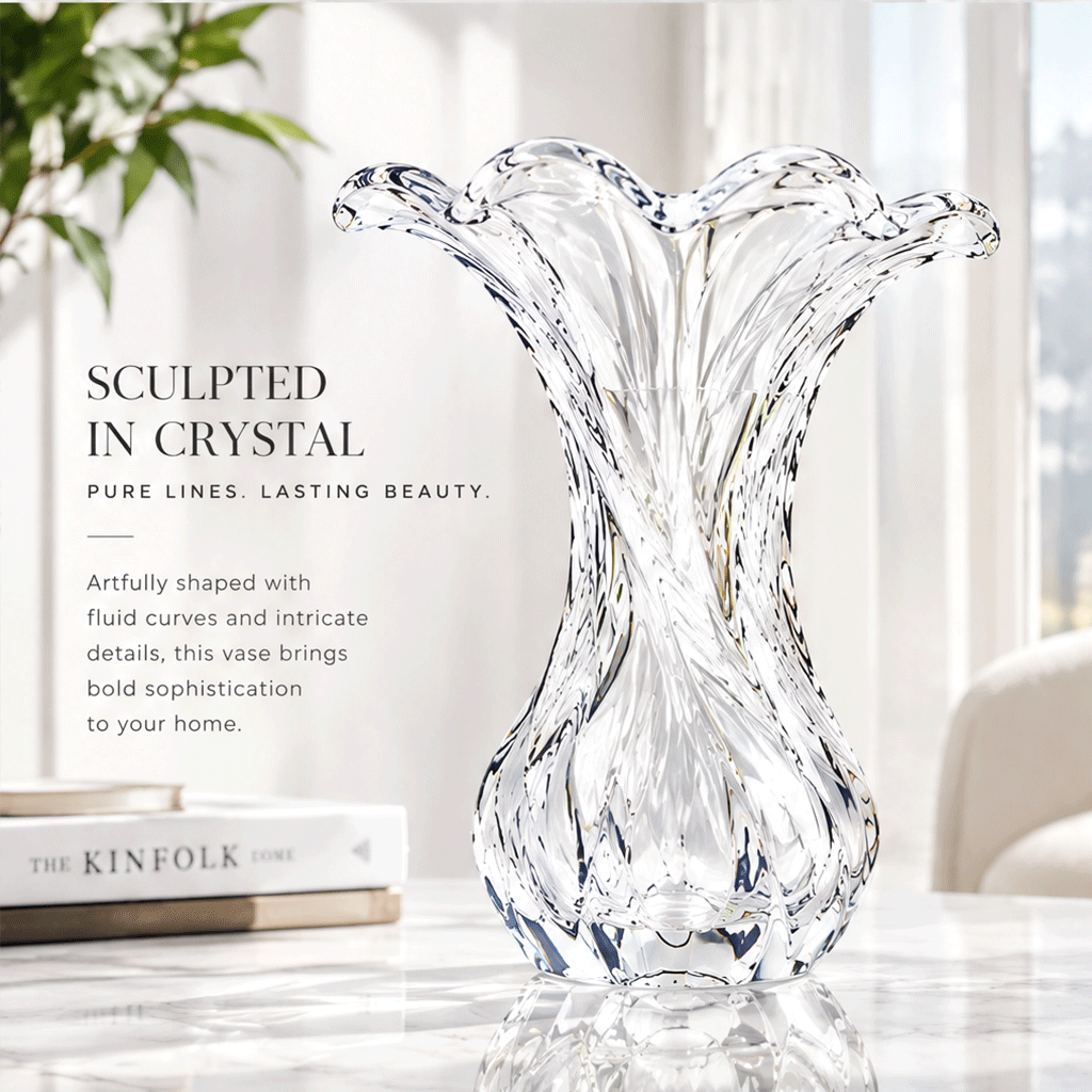 VELOQIAO® Crystal Trumpet Vase