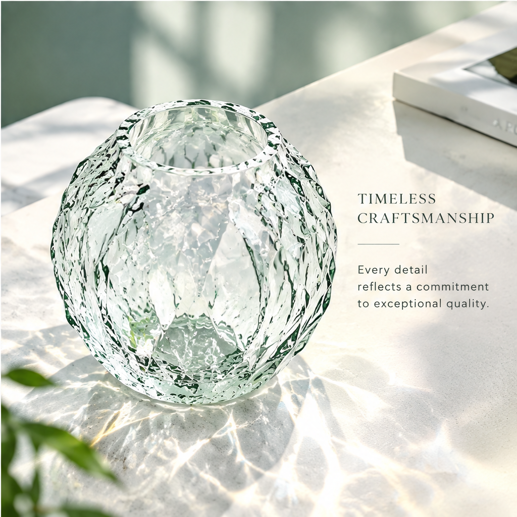 VELOQIAO® Ice Orb Crystal Vase