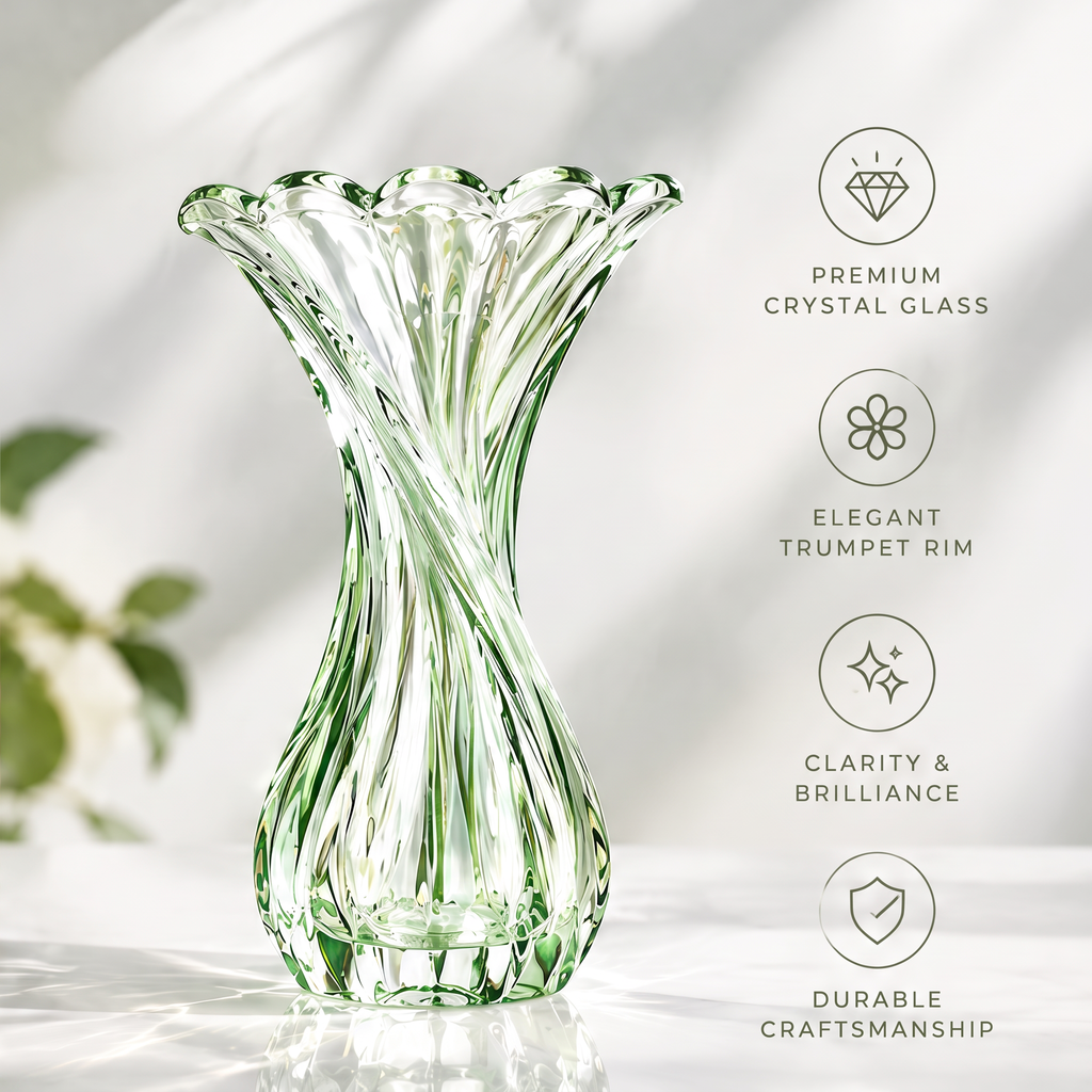 VELOQIAO Sage Twist Trumpet Flare Vase - art meets function