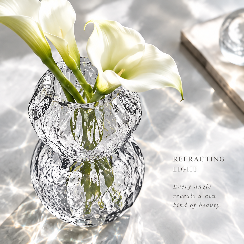 VELOQIAO® Ice Gourd Crystal Vase
