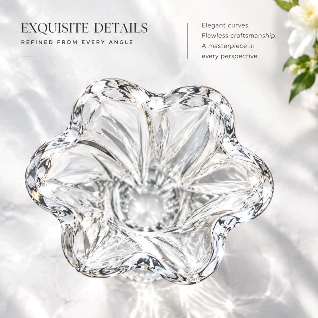 VELOQIAO® Crystal Trumpet Vase