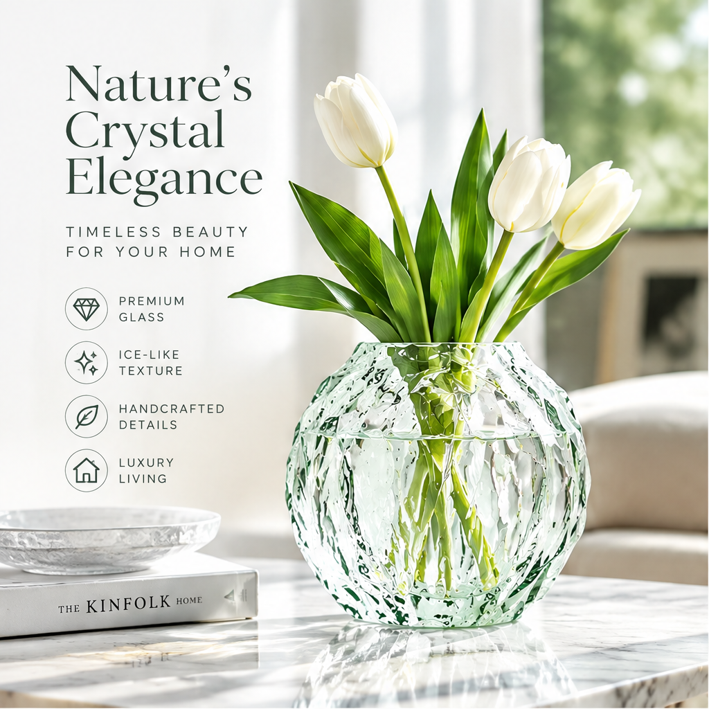 VELOQIAO® Ice Orb Crystal Vase