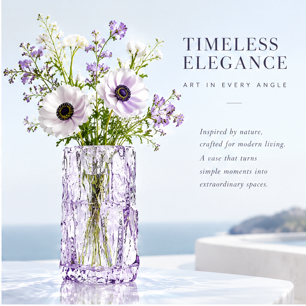 VELOQIAO® Lavender Ice Crystal Vase